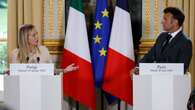 Meloni, Macron talk migrant crisis, Ukraine at French presidential palace