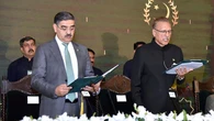 Former Pakistani senator sworn in as country's new caretaker prime minister