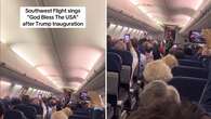 President Trump supporters sing 'God Bless the USA' on flight leaving inauguration in DC