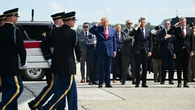 Trump salutes 'great heroes' as he attends dignified transfer of US service members killed in Jordan, Iraq