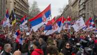 Tens of thousands rally against Serbian government in biggest challenge yet to president's rule