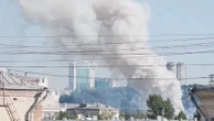 Explosions and smoke at fireworks unit in Moscow