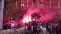 England fans couldn't get away from the stadium quickly enough. Scotland's fans stayed to sing