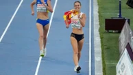 Athlete overtaken as she celebrates medal early