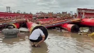 Two people killed and hundreds injured as 135mph winds hit Taiwan