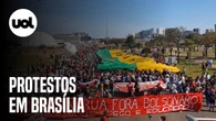 Manifestantes e população indígena vão às ruas contra o presidente Bolsonaro em Brasília