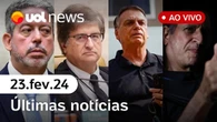 UOL News 2ª Edição com Diego Sarza, Sakamoto e Carla Araújo 23/02/2024