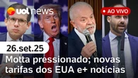 UOL News 1ª Edição com Fabíola Cidral | Programa Completo | 26 de setembro de 2025