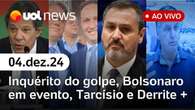 Golpe: Chefe da PF defende prisão de militares; Tarcísio descarta demitir Derrite e mais | UOL News 04/12/24