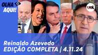 Reinaldo Azevedo: Lula pró-Kamala X Bolsonaro pró-Trump nos EUA; Haddad fala em corte de gastos e mais 04/11/24