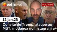 Eduardo Bolsonaro critica Moraes; ataque ao MST, mudanças na Meta, virose na praia | UOL News 12/01/25