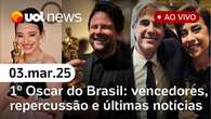 Oscar: Ainda Estou Aqui é premiado, discurso de Walter Salles, Anora vence Melhor Filme e+| UOL News 03/03/25