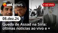 Síria: Bashar al-Assad foge após rebeldes tomarem Damasco e avião some de radar; acompanhe | UOL News 08/12/24