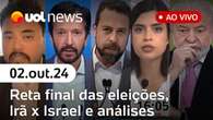 Eleições: debate da Globo terá veto a armas; Irã x Israel; análises de Sakamoto e Landim | UOL News 02/10/24