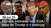 UOL News 1ª Edição com Fabíola Cídral | Programa Completo | 08 de julho de 2025