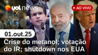 UOL News 1ª Edição com Fabíola Cidral | Programa Completo | 01 de outubro de 2025