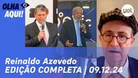 Reinaldo: Barroso obriga Tarcísio a manter modelo de gravação; Lula prepara reforma ministerial 09/12/24