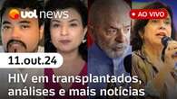 Eleições em SP; HIV em transplantados; Lula fala de pane em avião e mais notícias | UOL News 11/10/24