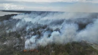 Масштабна пожежа спалахнула на Хортиці: горить лісова підстилка, суха трава та чагарники