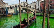 Cop28: da Venezia a Roma blitz attivisti Extinction Rebellion, fiumi tinti di verde