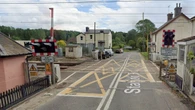 Rail lines blocked after train hits car on level crossing
