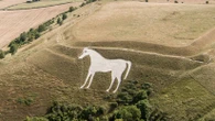 White horse landmark to be examined for damage after red cross pinned to it
