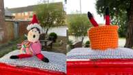 Crocheted ‘elf on shelf’ captured in sticky situations brings festive joy