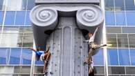 Selfridges Erects a Grecian Column Outside Its London Store as Part of Sportopia Campaign