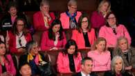 Politicians Wear Pink Clothing and Statement T-shirts in Opposition to President Trump’s Speech to Congress