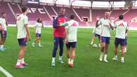 Entrenamiento de la selección española de fútbol en Ginebra