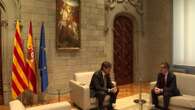 Salvador Illa recibe al ministro Félix Bolaños en el Palau de la Generalitat