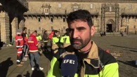 Los bomberos comarcales inician "concentración indefinida" en Santiago de Compostela