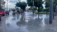 Llueve con intensidad durante la pasada madrugada en Alboraia (Valencia)