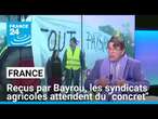 Reçus par Bayrou, les syndicats agricoles attendent du 