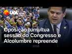 Lula falta à 1ª sessão do Congresso, oposição protesta e Alcolumbre pede respeito; veja vídeo