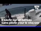 Ce policier américain saute sur un bateau sans pilote pour le stopper