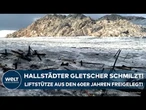 ÖSTERREICH: Hallstädter Gletscher schmilzt - Liftstütze aus den 60er Jahren freigelegt