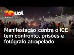 ICE e manifestantes entram em confronto no centro de detenção Delaney Hall, em Nova Jersey; vídeo