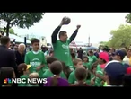 Tears and Gronk spikes at opening of new ‘Gronk Playground’ in Boston