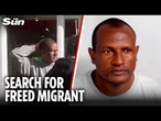Huge MANHUNT for convicted sex offender migrant 'who was told to get train' after accidental release