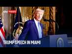 President Donald Trump gives remarks at the FII Institute PRIORITY Summit in Miami Beach