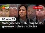 Trump x Kamala: reação do governo Lula à eleição dos EUA; caso Bruno Henrique e+notícias | UOL News