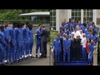 Macron visita seleção francesa, que ainda disputa dois amistosos antes da viajar pra Copa | AFP