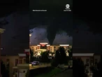 Lightning illuminates tornado near Bismarck, North Dakota