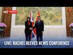 Chancellor Rachel Reeves and Chinese Vice Premiere He Lifeng hold news conference in Beijing