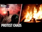 Riot cops blast protesters with water cannons & tear gas at pro-Palestine demo in Rome