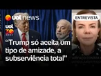 Trump respeita Lula, mas tem interesses políticos e é estimulado pela família Bolsonaro, diz Gleisi