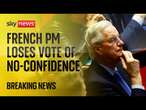 Watch live: French PM Michel Barnier faces no-confidence vote as government on brink of collapse