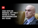 Moraes segue maioria para responsabilizar Big Techs; placar está em 7 a 1 | BASTIDORES CNN
