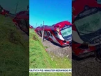 Pociąg uderzył w samochód - ciężarówka stanęła w ogniu!